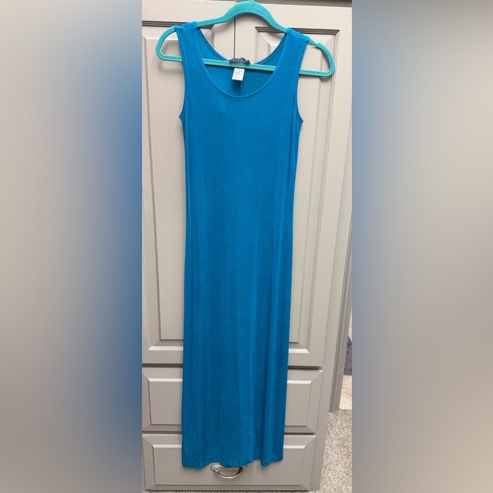 Chic Blue Sleeveless Maxi Dress